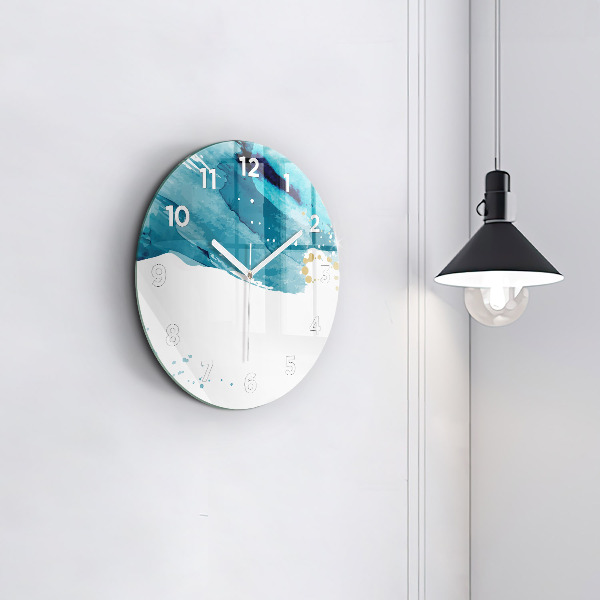 Zegar szklany okrągły Pociągnięcia pędzla