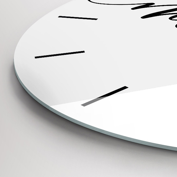 Zegar szklany okrągły Napis Memories