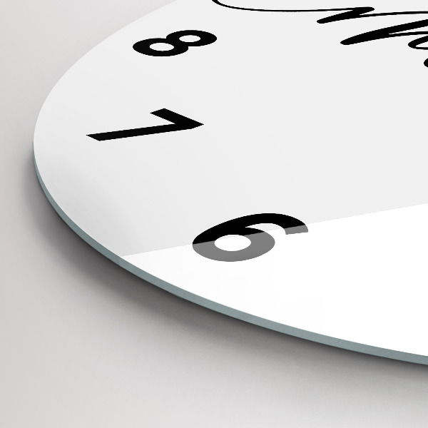 Zegar szklany okrągły Napis Memories