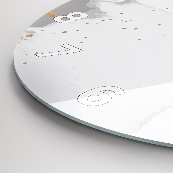 Zegar szklany okrągły Plamy abstrakcja