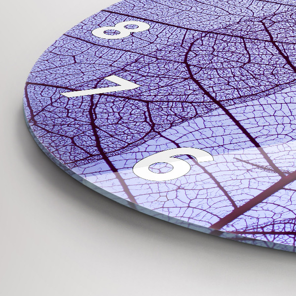 Zegar szklany okrągły Liście – natura