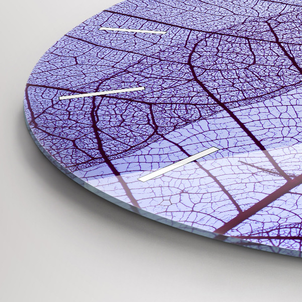 Zegar szklany okrągły Liście – natura