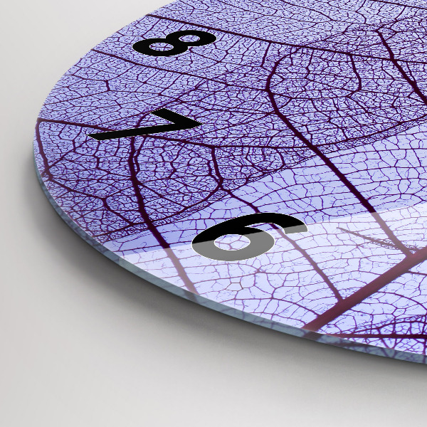 Zegar szklany okrągły Liście – natura