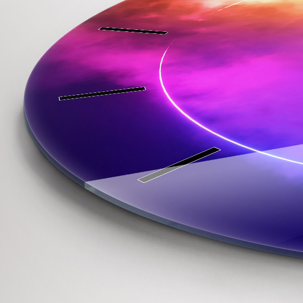 Zegar szklany okrągły 3D dym abstrakcja