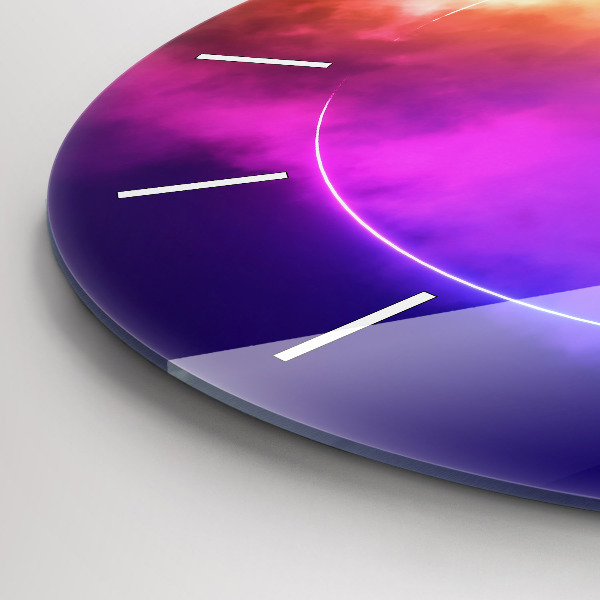 Zegar szklany okrągły 3D dym abstrakcja