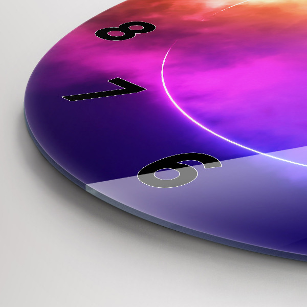 Zegar szklany okrągły 3D dym abstrakcja