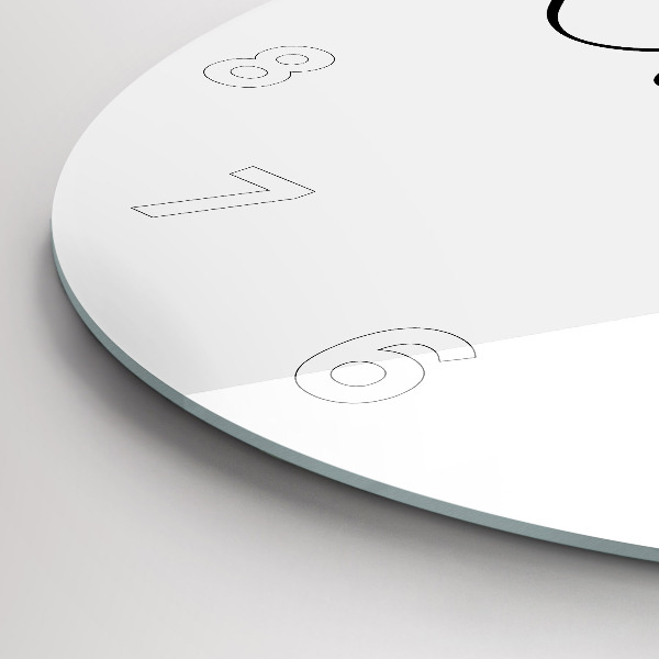 Zegar szklany okrągły Napis Travel