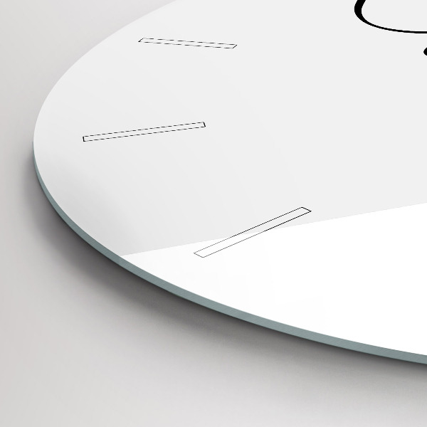 Zegar szklany okrągły Napis Travel