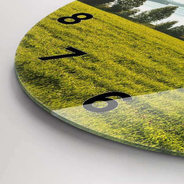 Zegar szklany okrągły Góry i pole