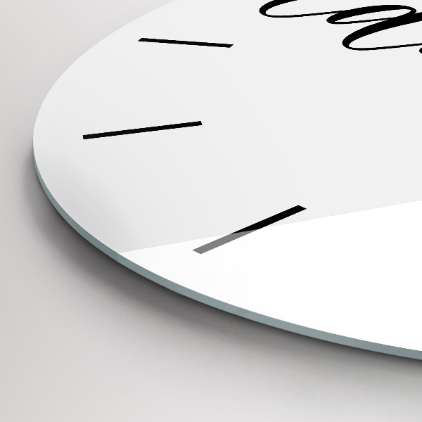 Zegar szklany okrągły Napis Adventure