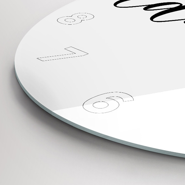 Zegar szklany okrągły Napis Adventure