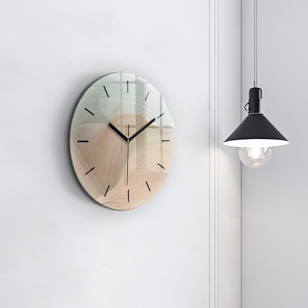 Zegar szklany okrągły Abstrakcja fal