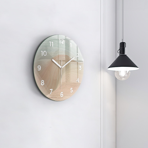 Zegar szklany okrągły Abstrakcja fal