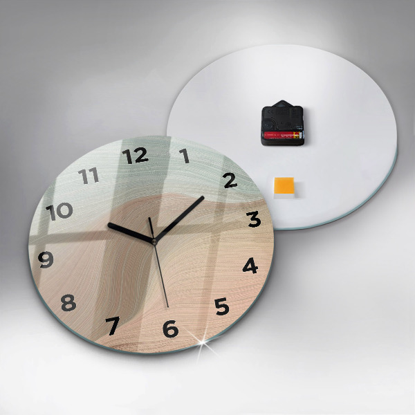 Zegar szklany okrągły Abstrakcja fal