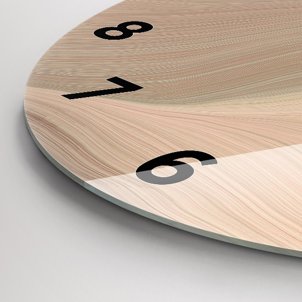 Zegar szklany okrągły Abstrakcja fal