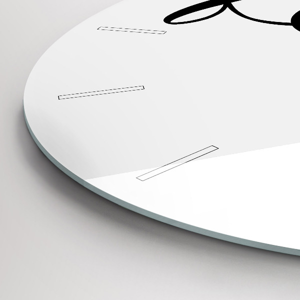 Zegar szklany okrągły Napis Family i serce