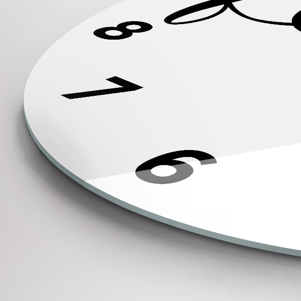 Zegar szklany okrągły Napis Family i serce