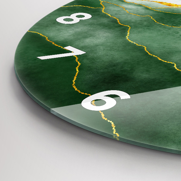 Zegar szklany okrągły Abstrakcja liście