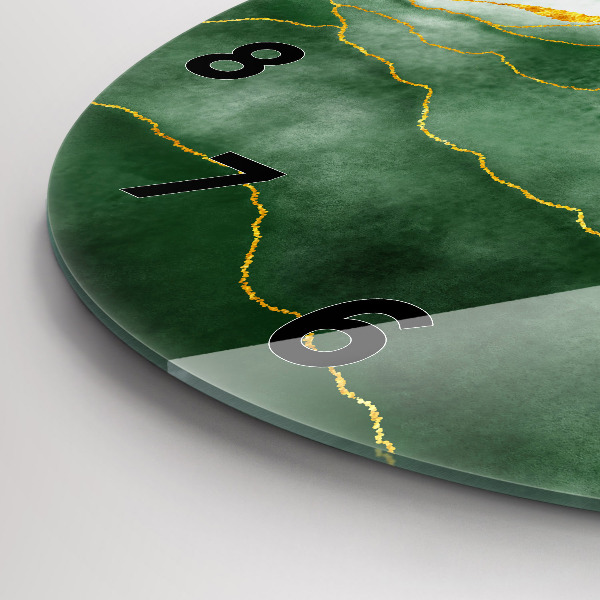 Zegar szklany okrągły Abstrakcja liście