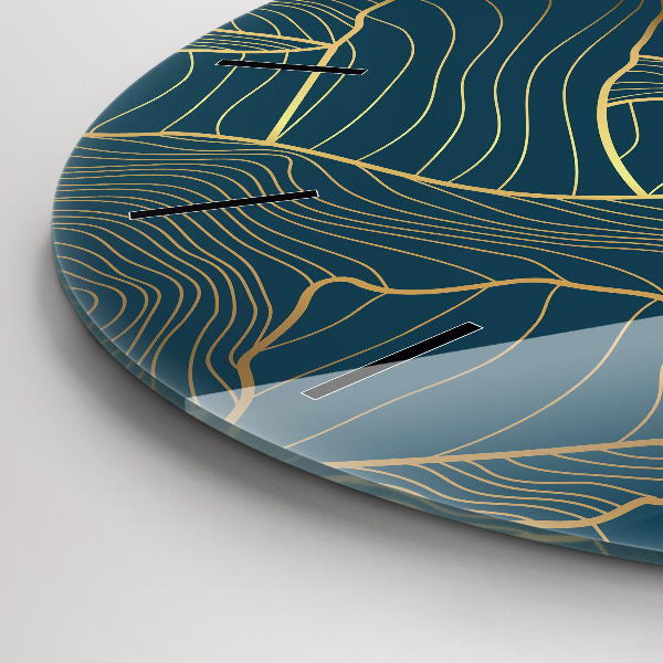 Zegar szklany okrągły Szkic gór