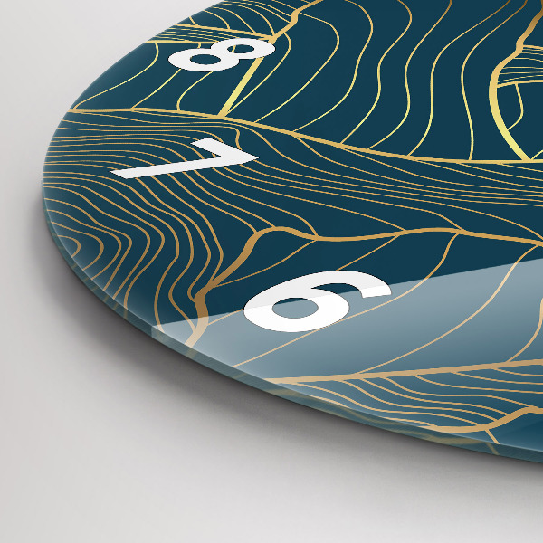 Zegar szklany okrągły Szkic gór