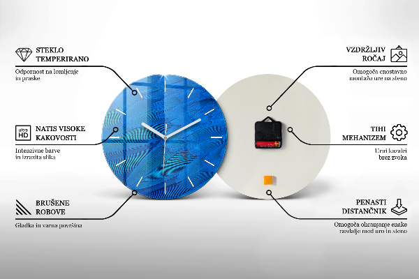Zegar szklany okrągły Minimalistyczne oliwki