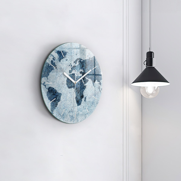 Zegar okrągły Malowana mapa świata