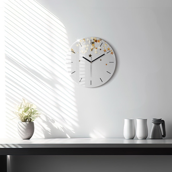 Zegar okrągły Złote gwiazdki