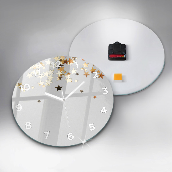 Zegar okrągły Złote gwiazdki