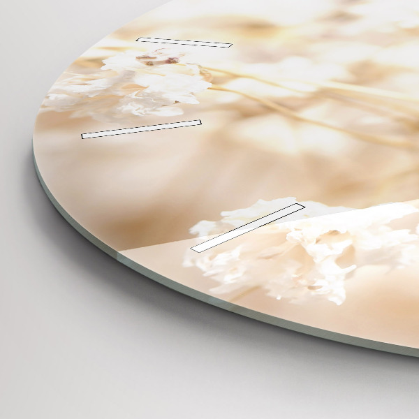 Zegar okrągły Małe białe kwiaty