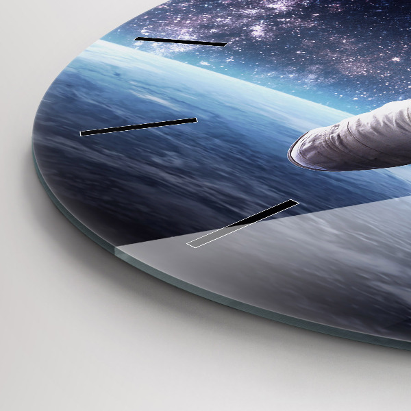 Zegar okrągły Astronauta nad ziemią