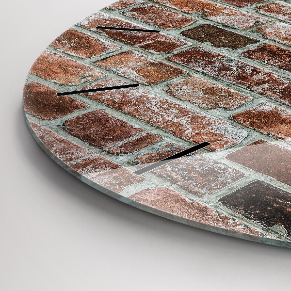 Zegar okrągły Cegła mur