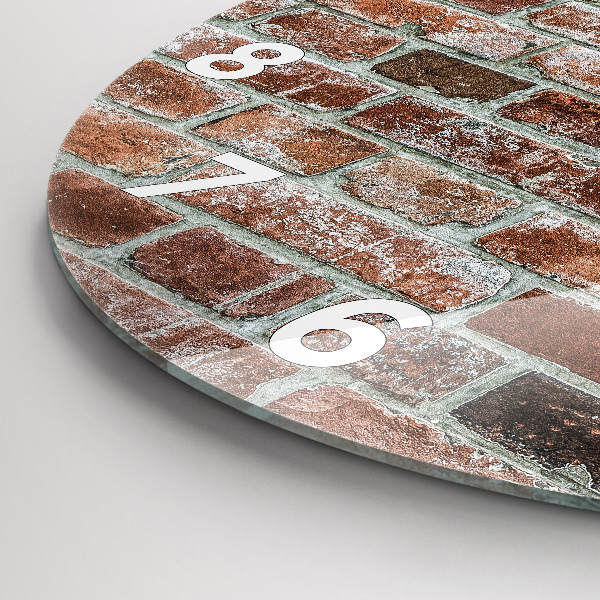 Zegar okrągły Cegła mur