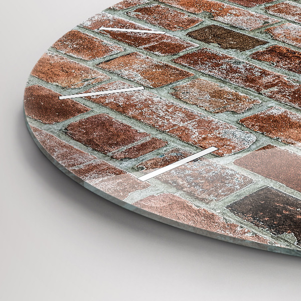 Zegar okrągły Cegła mur