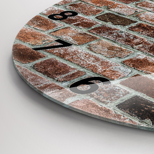 Zegar okrągły Cegła mur