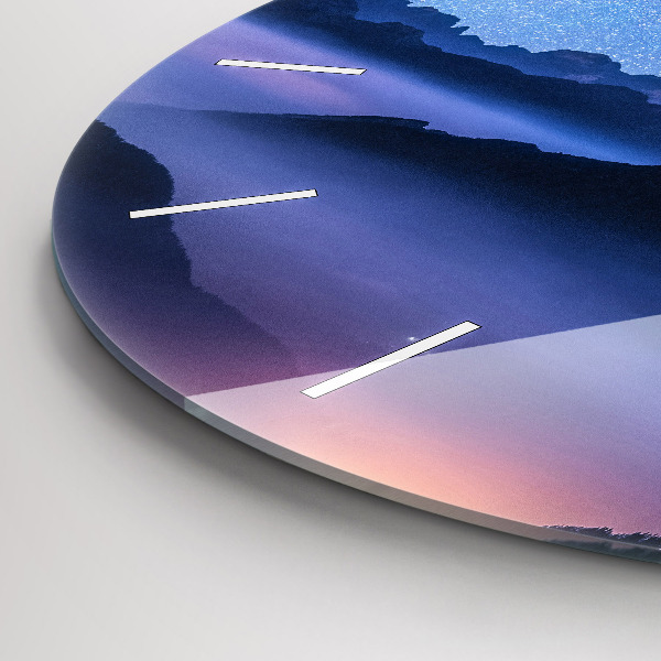 Zegar okrągły Droga mleczna i góry