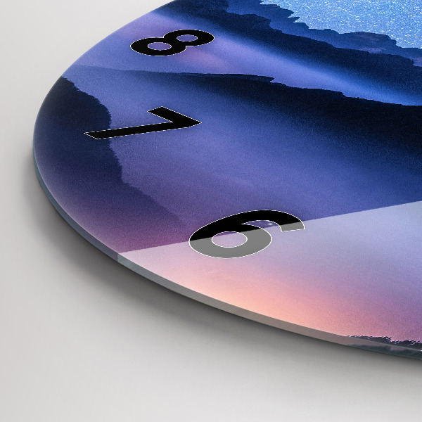 Zegar okrągły Droga mleczna i góry