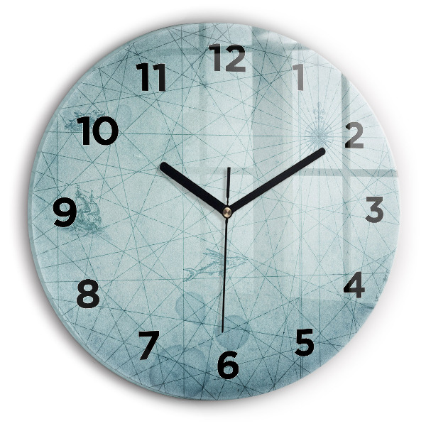 Zegar okrągły Vintage mapa