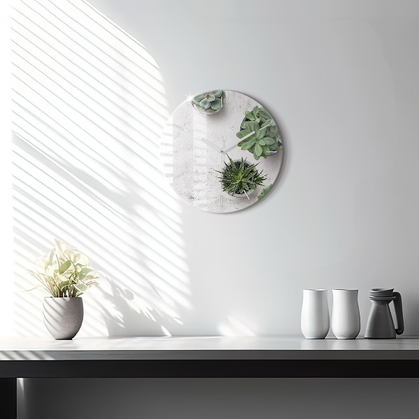 Zegar okrągły Rośliny dekoracyjne