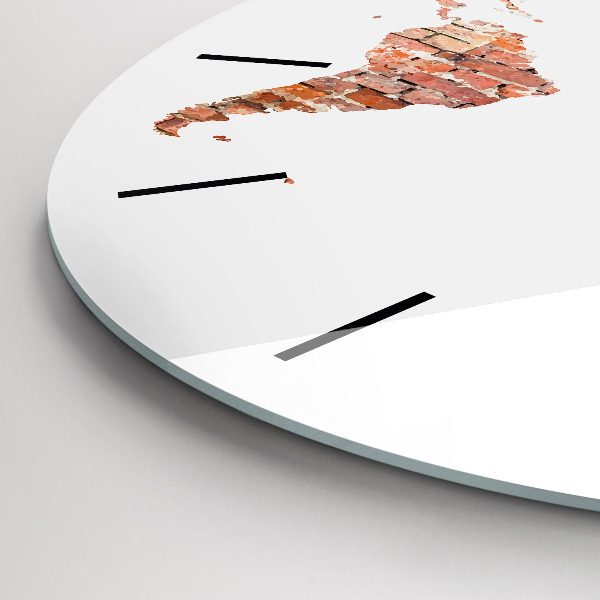 Zegar ścienny okrągły Stara mapa z cegły