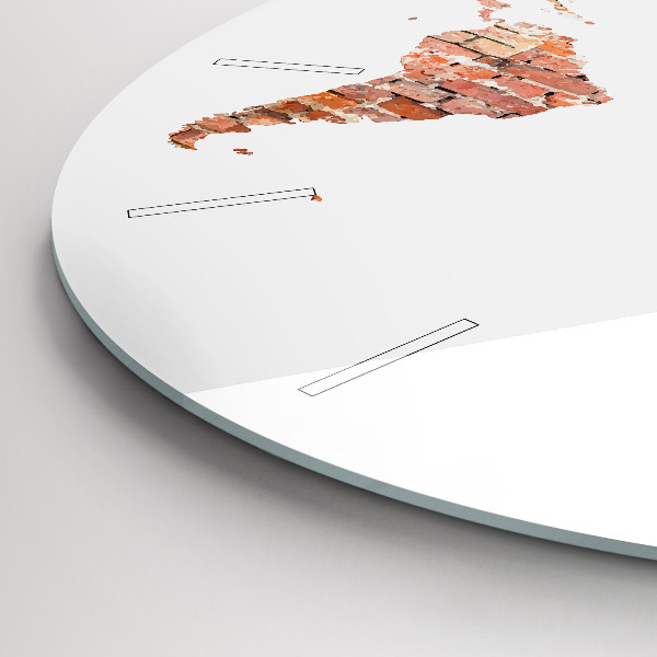 Zegar ścienny okrągły Stara mapa z cegły