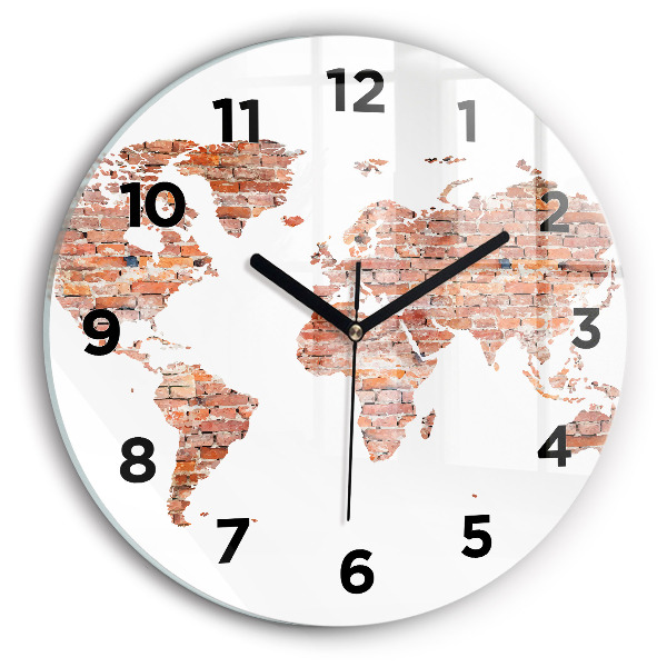 Zegar ścienny okrągły Stara mapa z cegły