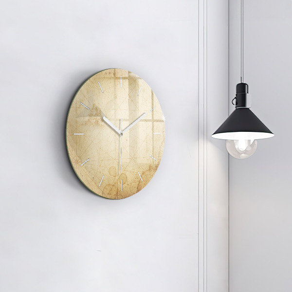 Zegar ścienny okrągły Stara mapa świata