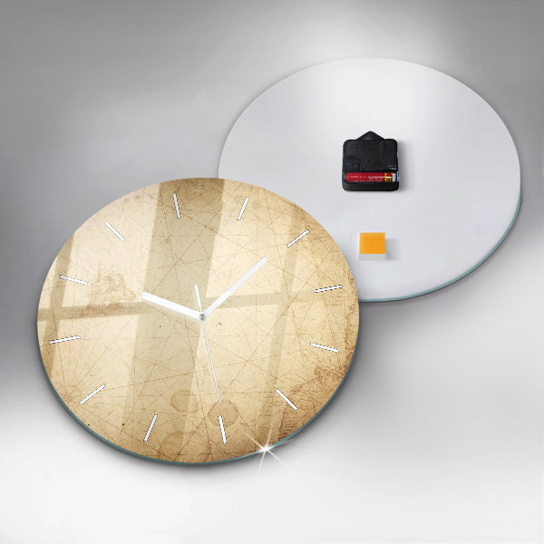 Zegar ścienny okrągły Stara mapa świata