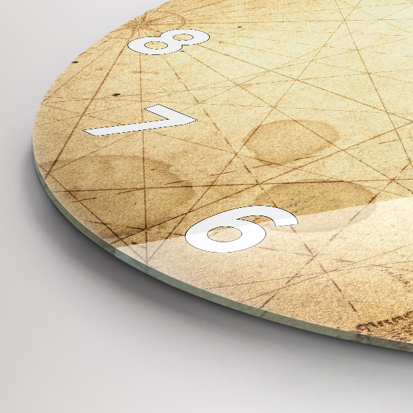 Zegar ścienny okrągły Stara mapa świata