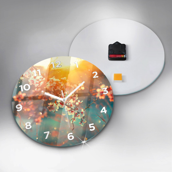 Zegar ścienny okrągły Wiosenne kwiaty