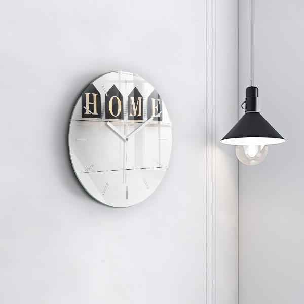 Zegar ścienny okrągły Napis dom