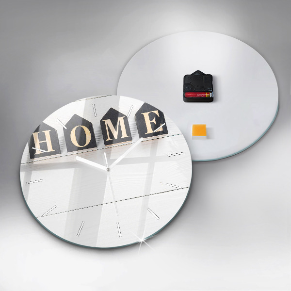 Zegar ścienny okrągły Napis dom