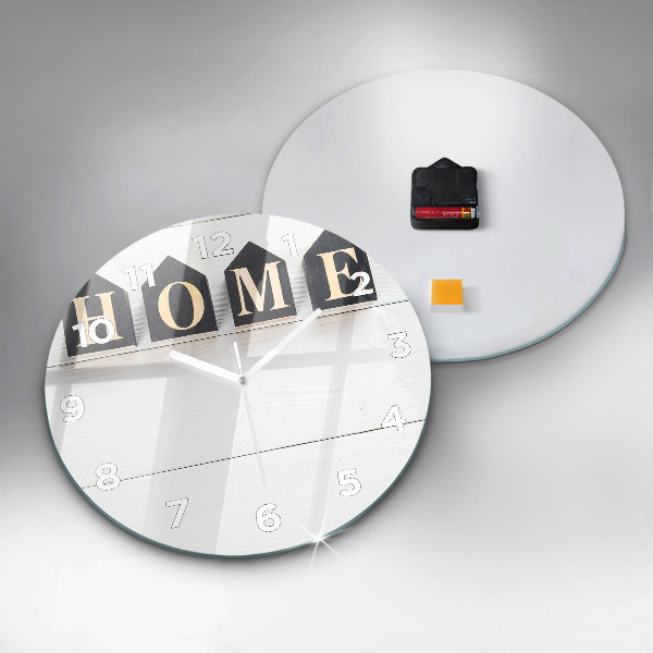 Zegar ścienny okrągły Napis dom