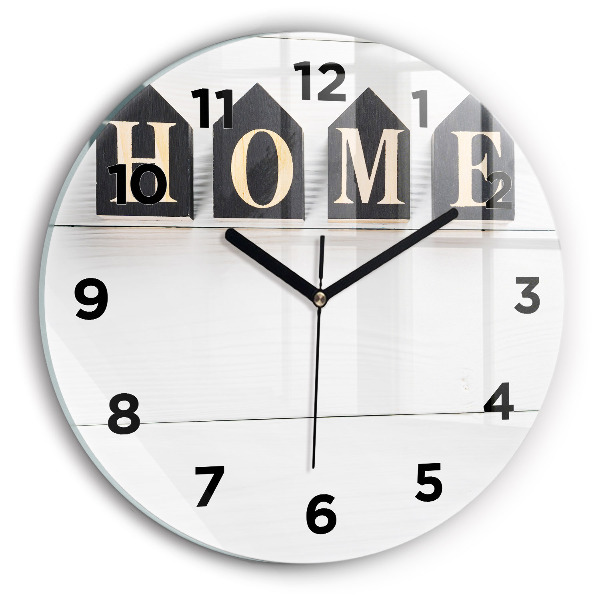Zegar ścienny okrągły Napis dom